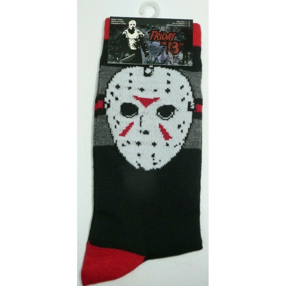 Jason Voorhees Hockey Mask Crew Socks Friday The 13th Horror Slasher Movie